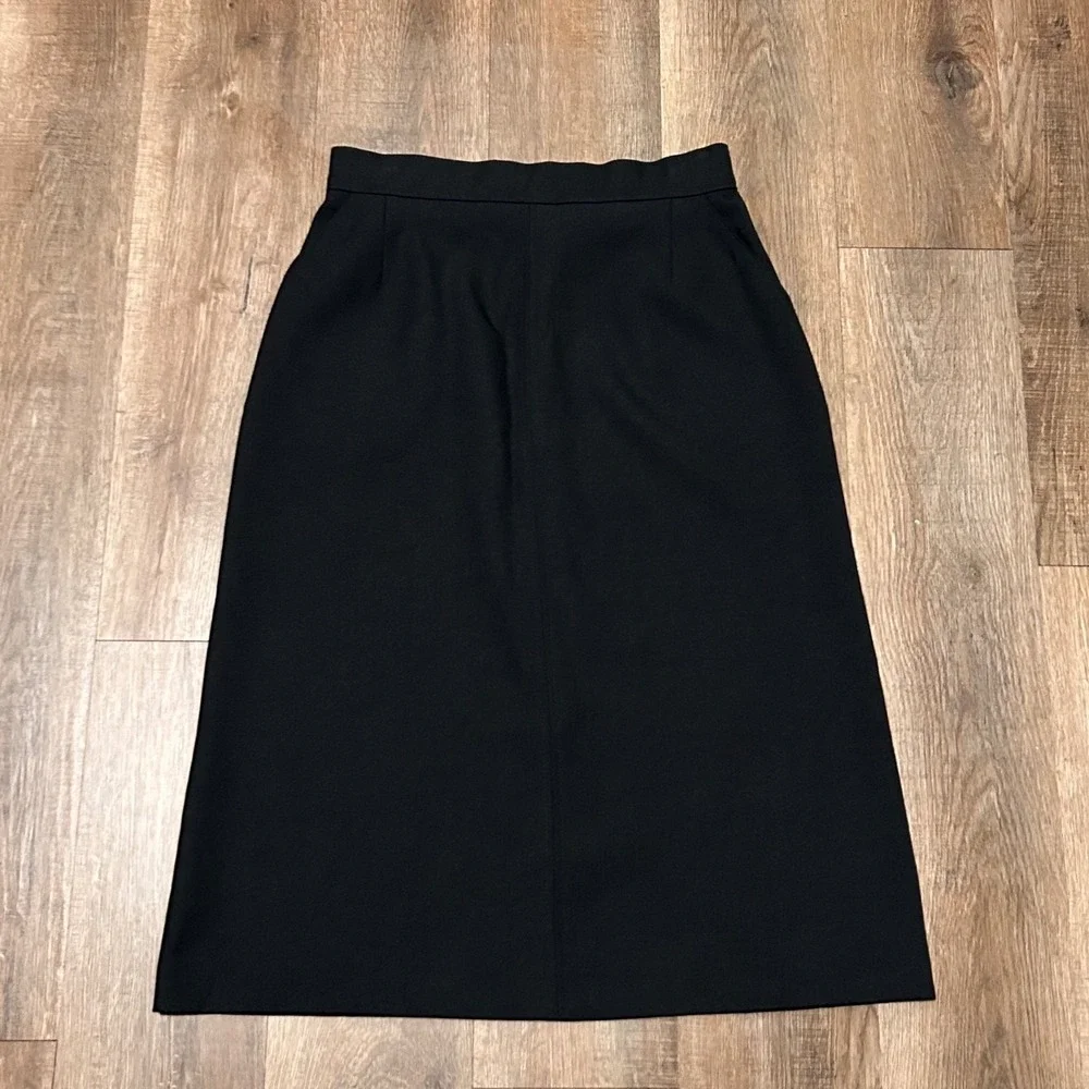 Vintage Levis Black Midi Skirt High Waisted Dark Academia Woven Straight Skirt